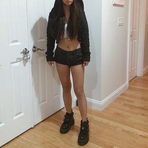 Vintage Wool Cropped Hoodie